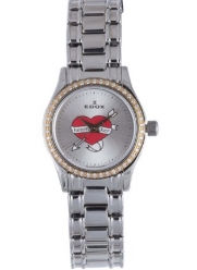 Edox Women's 31158 318D A Les Genevez Silver Polished Stainless Steel Diamond HEARTBRAKER Watch
