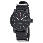 Fortis Spacematic Black Dial Black Canvas Strap Mens Watch 6231871N01