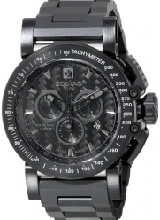 Zodiac Men's ZO8542 Racer Black Carbon and Stainless Steel Swiss Quartz Watch