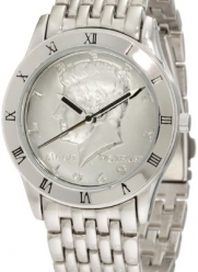 August Steiner Men's CN004S-AS Round Kennedy Half Dollar Silver-tone Bracelet Watch