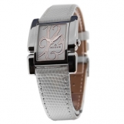 Milus Apiana API-015 Stainless Steel Case White Calfskin Anti-Reflective Sapphire Women's Quartz Watch
