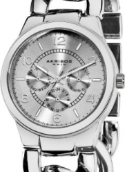 Akribos XXIV Women's AK531SS Ultimate Quartz Multifunction Silver-tone Twist Chain Bracelet Watch