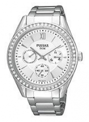 Pulsar Multifunction Swarovski® Crystals Silver Dial Women's watch #PP6009