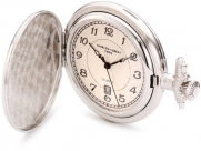 Charles-Hubert, Paris 3923 Classic Collection Chrome Finish Brass Quartz Pocket Watch