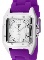 Trax Women's TR5132-WPR Posh Square Purple Rubber White Dial Watch