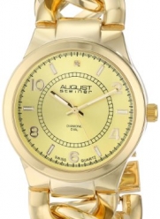 August Steiner Women's AS8112YG Swiss Quartz Diamond Gold-tone Twist Chain Bracelet Watch