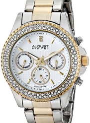August Steiner Women's AS8100TTG Swiss Quartz Multifunction Diamond & Crystal Silver-tone and Gold-tone Bracelet Watch