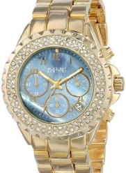 August Steiner Women's AS8031YG Crystal Mother-Of-Pearl Chronograph Bracelet Watch