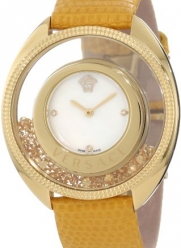 Versace Women's 86Q721MD497 S585 Destiny Spirit Floating Micro Spheres Yellow Leather Watch