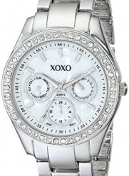 XOXO Women's XO5301A Rhinestone-Accented Silver-Tone Bracelet Watch