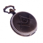 Masonic Pocket Watch With Chain Quartz Movement Arabic Numerals Full Hunter Vintage Design PW-40