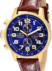 Invicta Men's 3329 Force Collection Yellow Gold and Leather Lefty Watch