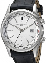 Frederique Constant Men's FC255S6B6 Classic Silver Dual Time Zone Dial Watch