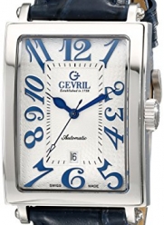 Gevril Men's 5007A Avenue of America Stainless Steel Automatic Watch with Blue Leather Strap
