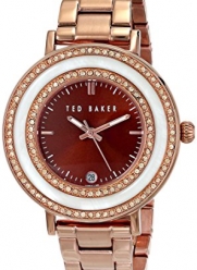 Ted Baker Women's TE4107 Vintage Glam Rose-Gold Tone Stainless Steel Watch with Rhinestone Accents