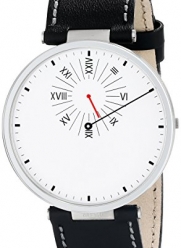 Alessi Men's AL18000 Tanto X Cambiare Stainless White Watch with Black Leather Strap