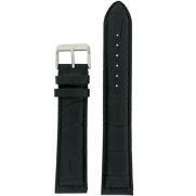 Watch Band Genuine Leather Extra Long Black Alligator Grain 22 millimeter Tech Swiss