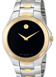 Movado Men's 606381 Luno Sport Two-Tone Black Round Dial Bracelet Watch