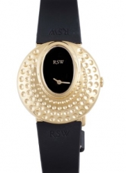 RSW Women's 7130.YP.R1.Q1.00 Moonflower Yellow Gold PVD Dotted Stainless Steel Black Rubber Watch