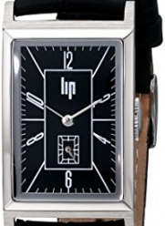Lip Women's 1663082 Type 18 Leather Strap Analog Display Swiss Quartz Black Watch