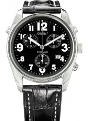 Jowissa Men's J7.005.L Ginebra Black Dial Chronograph Leather Watch