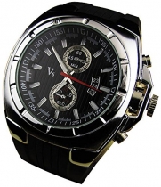 YouYouPifa® Fashion Luxury Rubber Strap Quartz Sports Wrist Watch (Silver)