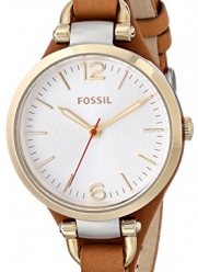 Fossil Women's ES3565 Georgia Gold-Tone Stainless Steel Watch with Brown Leather Band