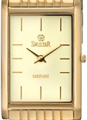 Swistar Men's 2.2203-M Gold-Plated Stainless Steel Watch with Link Bracelet