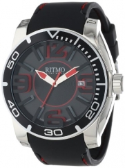 Ritmo Mundo Unisex 711/1 SS Black Apollo Sport Quartz Three Hand Oversized Index Markers Watch