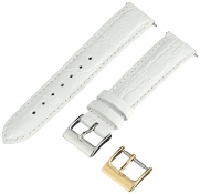 Artisan of Italy CITQR100-0018LR Women's Fashion Quick-Release Padded Crocodile 18mm White Watch Strap