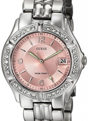 GUESS Women's G75791M Dazzling Sporty Mid-Size Silver-Tone Watch