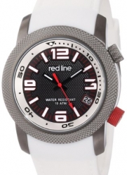 red line Men's RL-50043-GY-01-WH Octane Gunmetal Ion-Plated Stainless Steel and White Silicone Watch