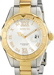 Invicta Women's 12852 Pro Diver Gold Dial Two Tone Watch with Crystal Accents
