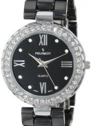 Peugeot Women's 7078SBK Black Ceramic and Swarovski Crystal Watch