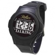 Reflex Water Resistant Digital Talking Black Strap Alarm Watch TALK01