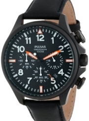 Pulsar Men's PT3299 Chronograph Collection Stainless Steel Watch with Leather Band