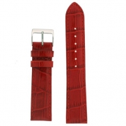 Watch Band Red Genuine Leather Crocodile Grain 20 millimeter Tech Swiss