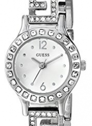 GUESS Women's U0411L1 Silver-Tone Jewelry Inspired Watch with Self-Adjustable Bracelet