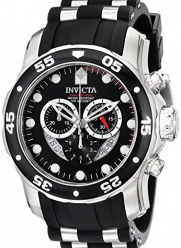 Invicta Men's 6977 Pro Diver Collection Stainless Steel and Black Polyurethane Watch