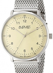 August Steiner Men's AS8091SS Stainless Steel Watch with Cream Dial and Mesh Bracelet