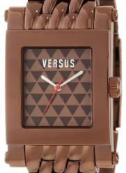 Versus by Versace Men's 3C71700000 Pret Rectangular Bronze IP Stainless Steel Brown Dial Watch