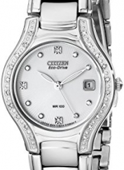 Citizen Women's EW0970-51B Silhouette Diamond Eco Drive Watch in Silver Tone