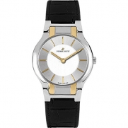 Pierre Petit Women's P-799C Serie Laval Two-Tone Stainless-Steel Case Black Leather Watch