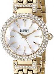 Badgley Mischka Women's BA/1344WMGB Swarovski Crystal-Accented Gold-Tone Bracelet Watch