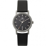 Danish Design IV13Q171 Titanium Case Black Dial Leather Band Ladie's Watch