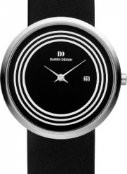 Danish Design IV13Q983 Stainless Steel Case Black Dial Leather Band Women's Watch