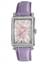 Gevril Women's 7248RL.14A Pink Mother-of-Pearl Genuine Alligator Strap Watch