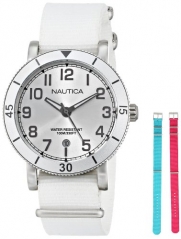 Nautica Women's N11631M Stainless Steel Dive Watch with Interchangeable Bands