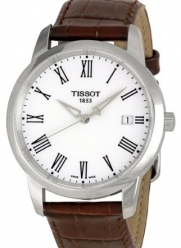 Tissot Men's T0334101601300 T-Classic Dream White Dial Brown Leather Strap Watch