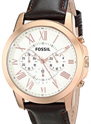 Fossil Men's FS4991 Grant Chronograph Leather Watch - Brown